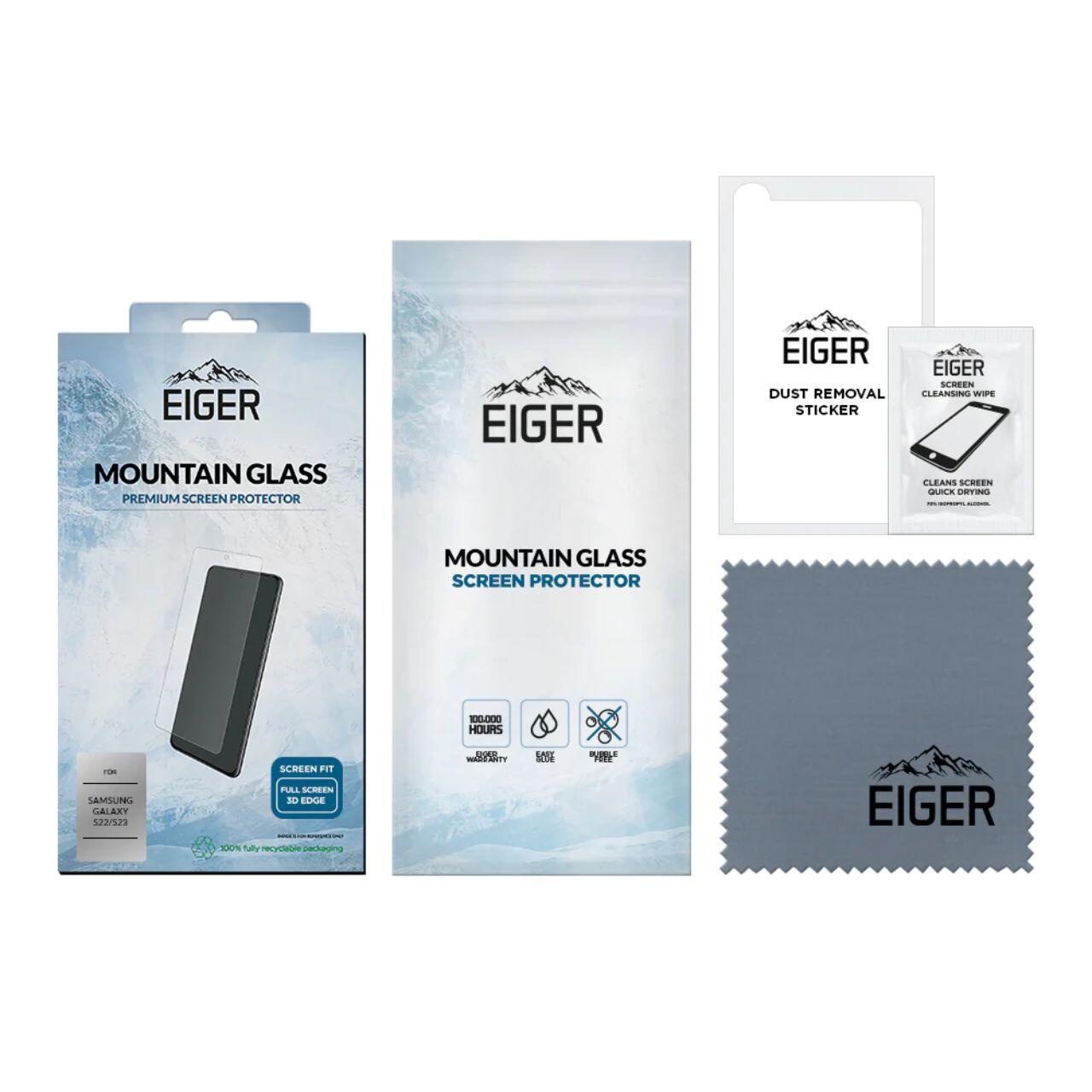Folii Telefoane - Eiger Folie Sticla 3D Mountain Glass GRS Samsung Galaxy S23 Clear
