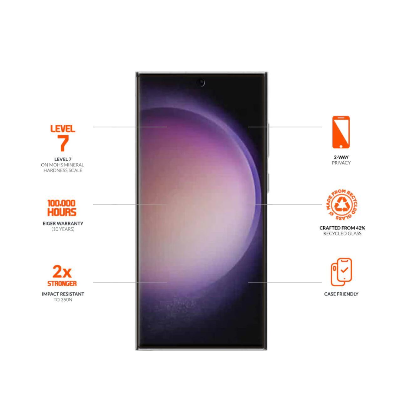 Folii Telefoane - Eiger Folie Sticla 3D Privacy Mountain Glass GRS Samsung Galaxy S24 Ultra Black