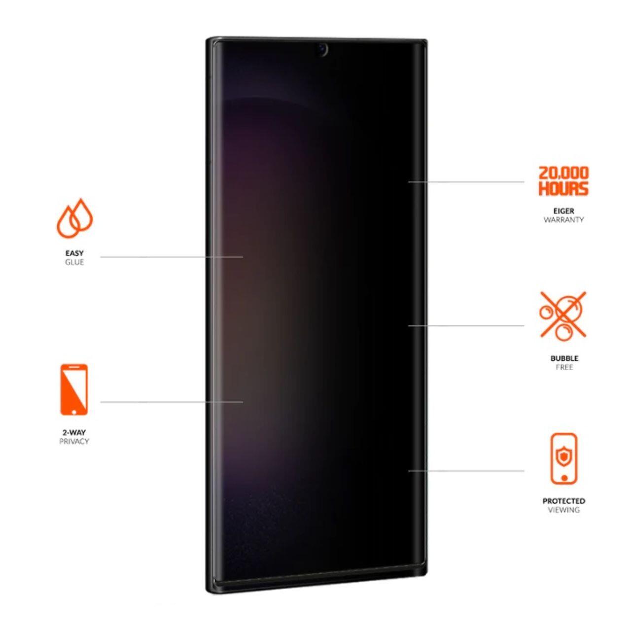 Eiger Folie Sticla 3D Privacy Mountain Glass GRS Samsung Galaxy S23 Ultra Black [1]