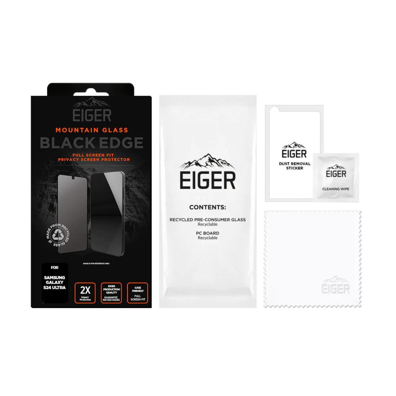 Eiger Folie Sticla 3D Privacy Mountain Glass GRS Samsung Galaxy S24 Ultra Black [2]