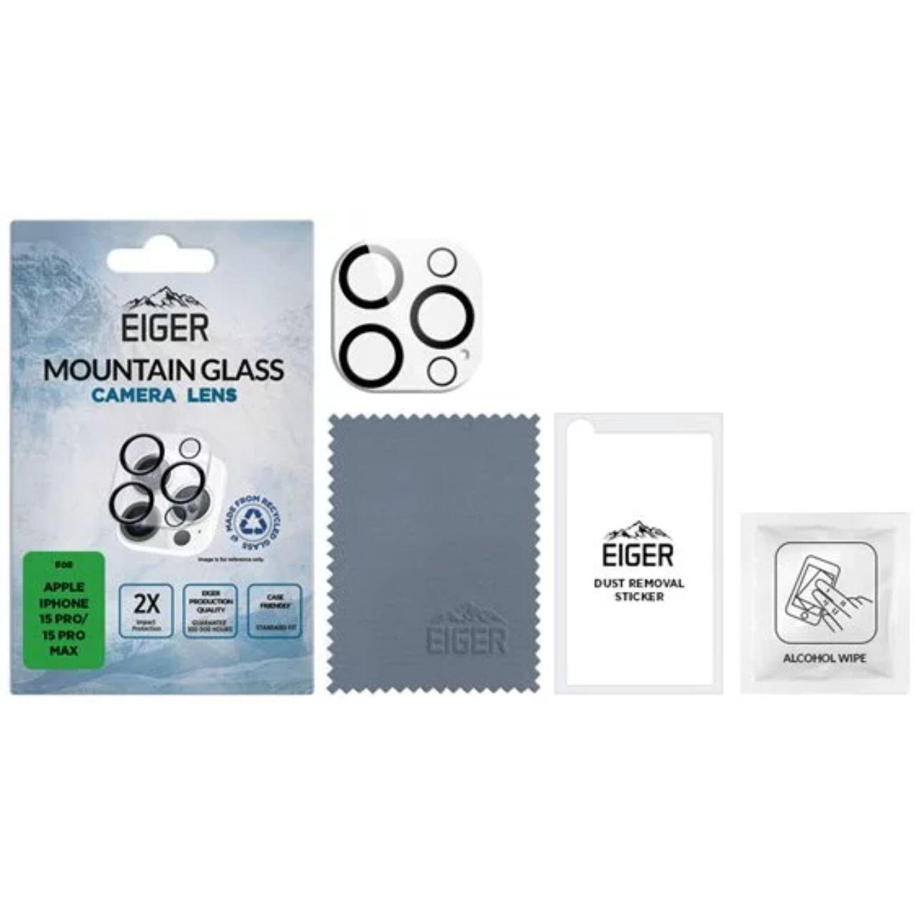 Eiger Folie Sticla Camera 3D Mountain Glass GRS iPhone 15 Pro / 15 Pro Max Clear [1]