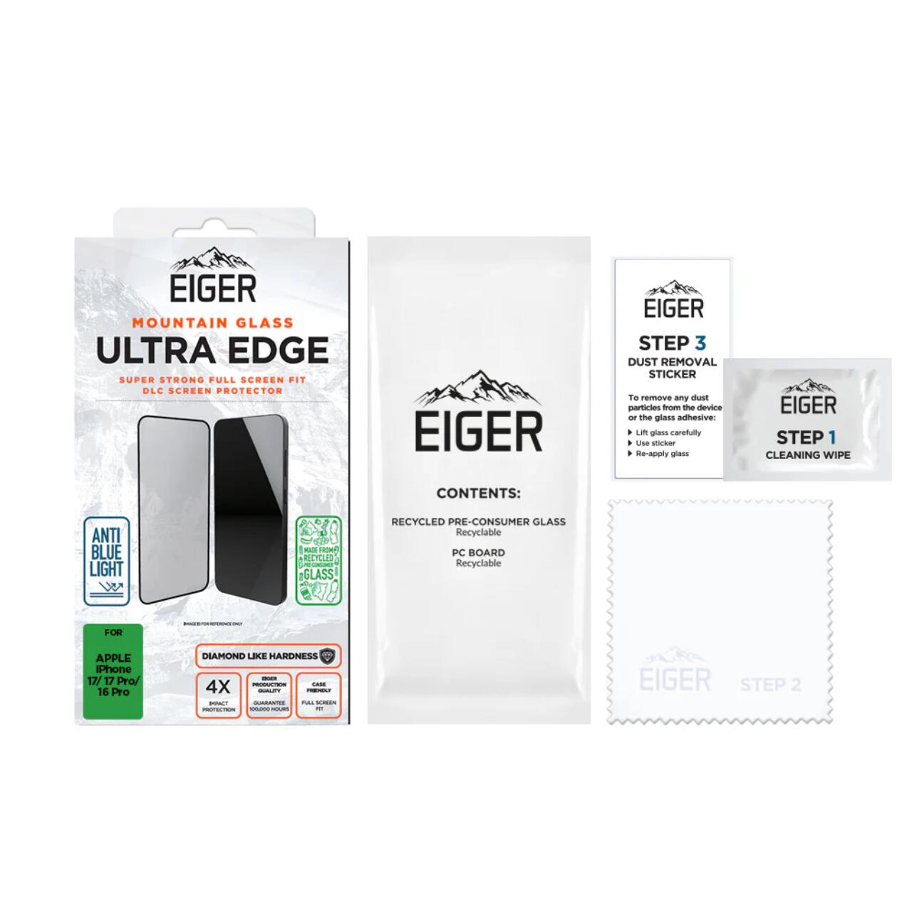 Eiger Folie Sticla Mountain Glass Ultra GRS iPhone 17 / iPhone 17 Pro / 16 Pro Clear [2]