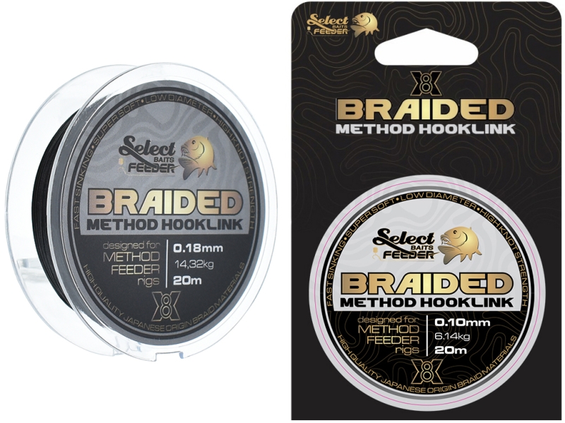 Fir - Fir textil Select Baits X8 Method Feeder Braid Silt Black 0.10mm - 6.14kg