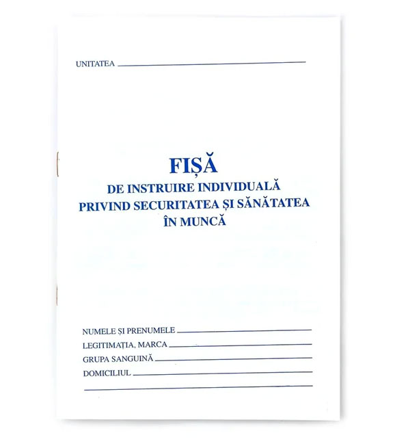 Registre și cuburi de hârtie - Fisa individuala protectia muncii (ssm)