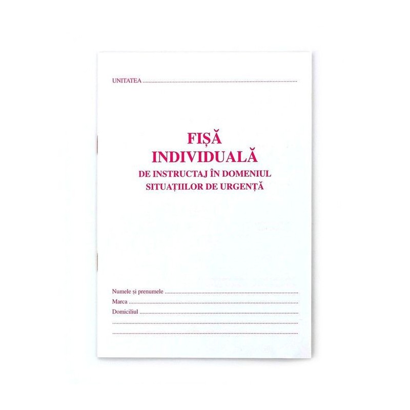Registre și cuburi de hârtie - Fisa individuala psi (isu)