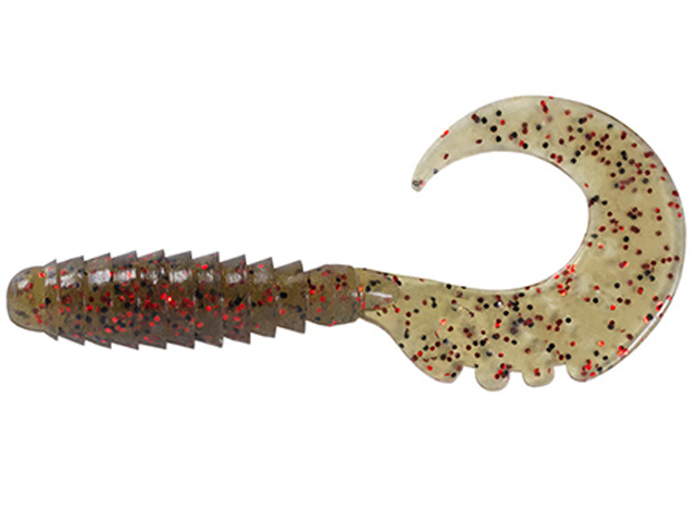 Nălucă - FishUp Fancy Grub 6.3cm #045 Green Pumpkin Red & Black 6.3cm Green Pumpkin Red & Black