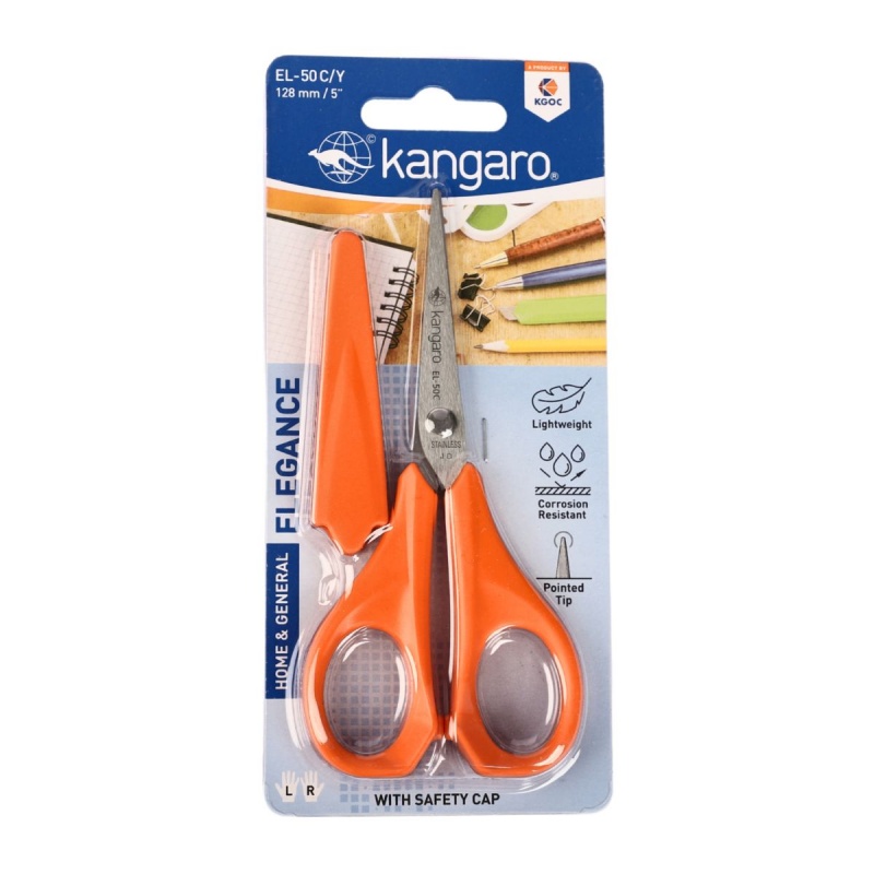 Art & Craft si Artizanat - Foarfeca Kangaro Elegance EL-50C/Y, 12.8cm, lama inox, blister