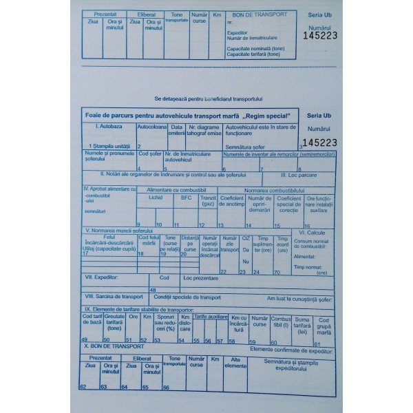 Registre și cuburi de hârtie - Foi parcurs marfa a4 inseriate