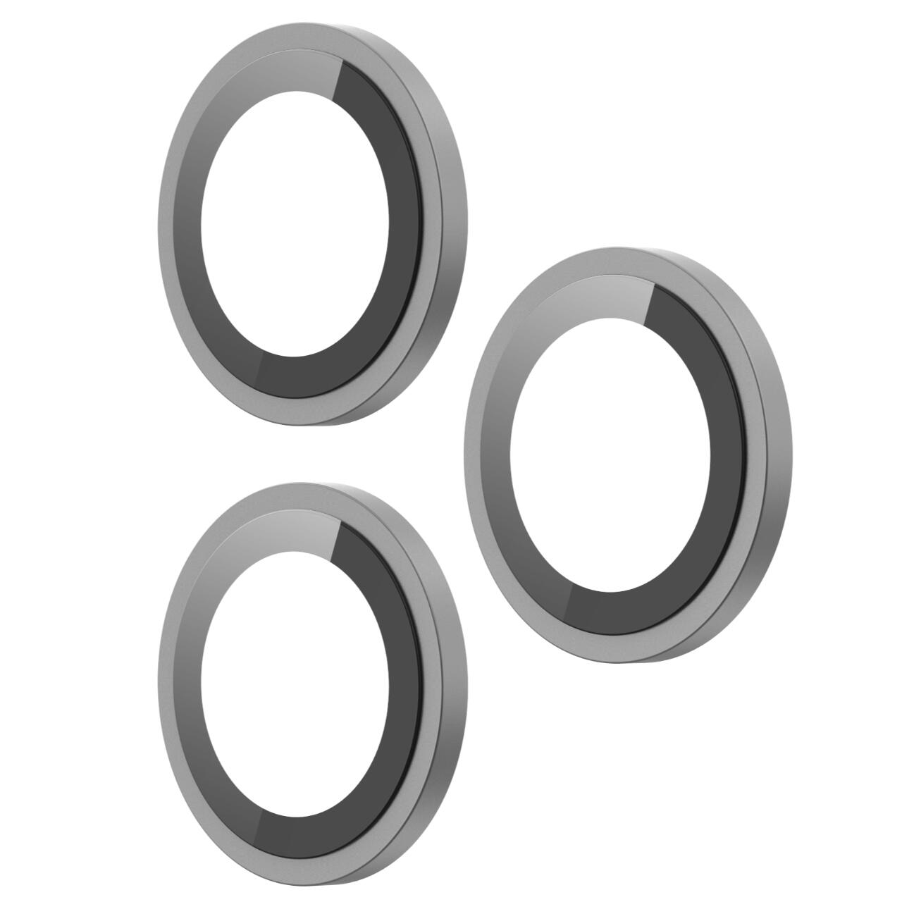 Folii Telefoane - Devia Folie Sticla Camera Peak Series iPhone 16 Pro / 16 Pro Max pachet de 3 buc Gri