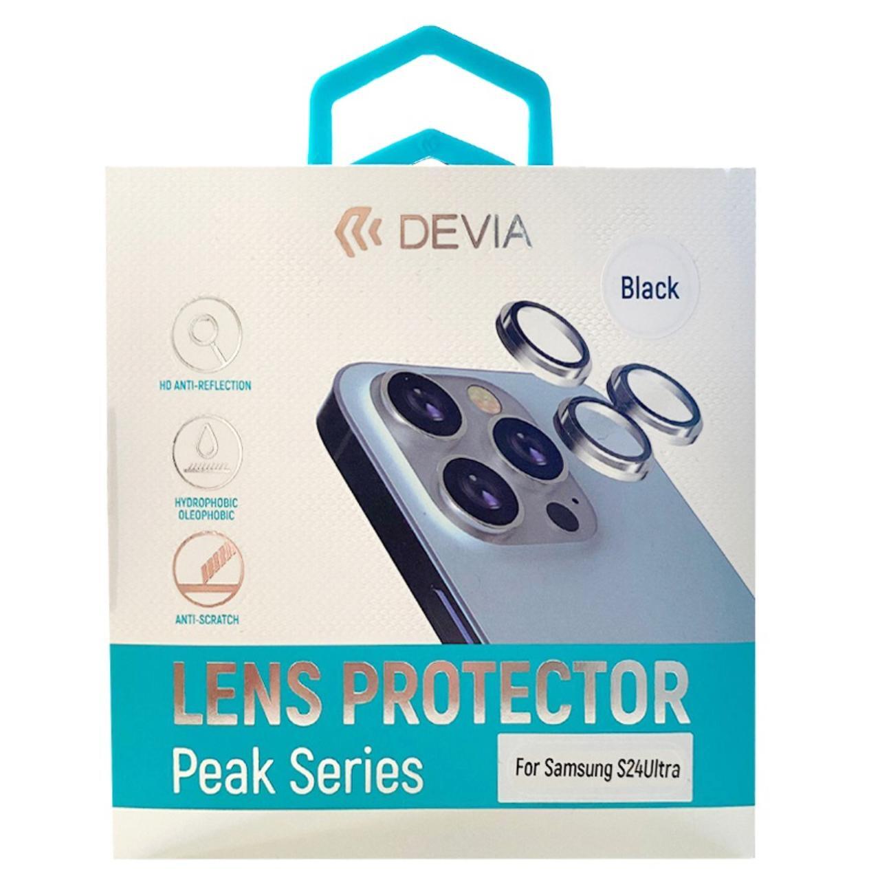 Devia Folie Sticla Camera Peak Series Samsung Galaxy S24 Ultra, pachet de 5 buc.Negru [5]