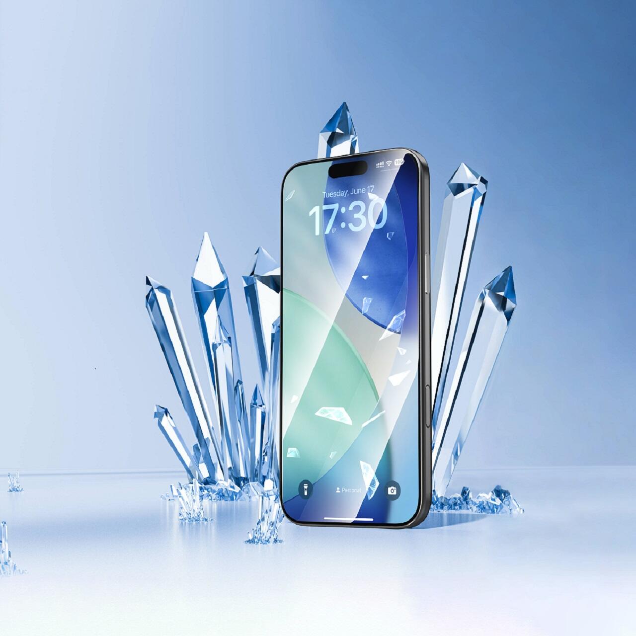 Devia Folie Sticla premium cu aplicator inclus Van Series Crystal Diamond iPhone 17 Pro Max [6]