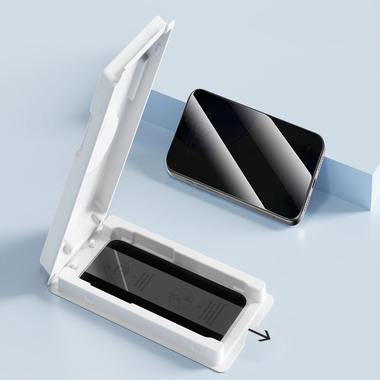 Devia Folie Sticla Privacy premium cu aplicator inclus Van Series, Full Screen, iPhone 17 [6]