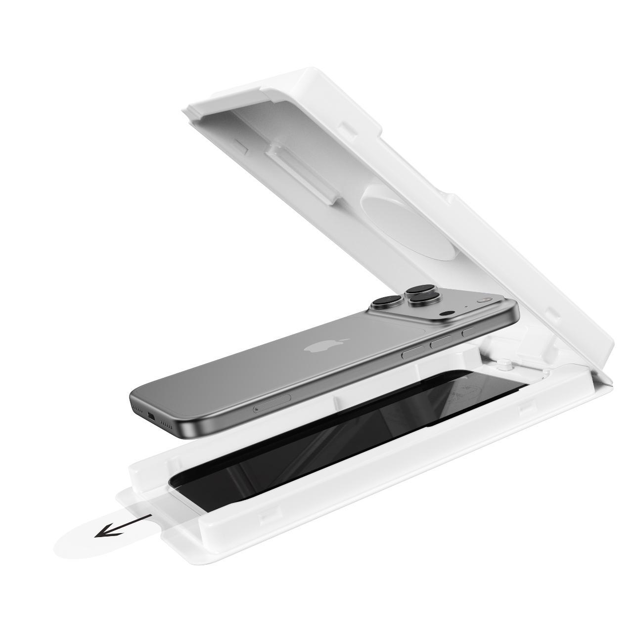 Folii Telefoane - Devia Folie Sticla Privacy premium cu aplicator inclus Van Series, Full Screen, iPhone Air