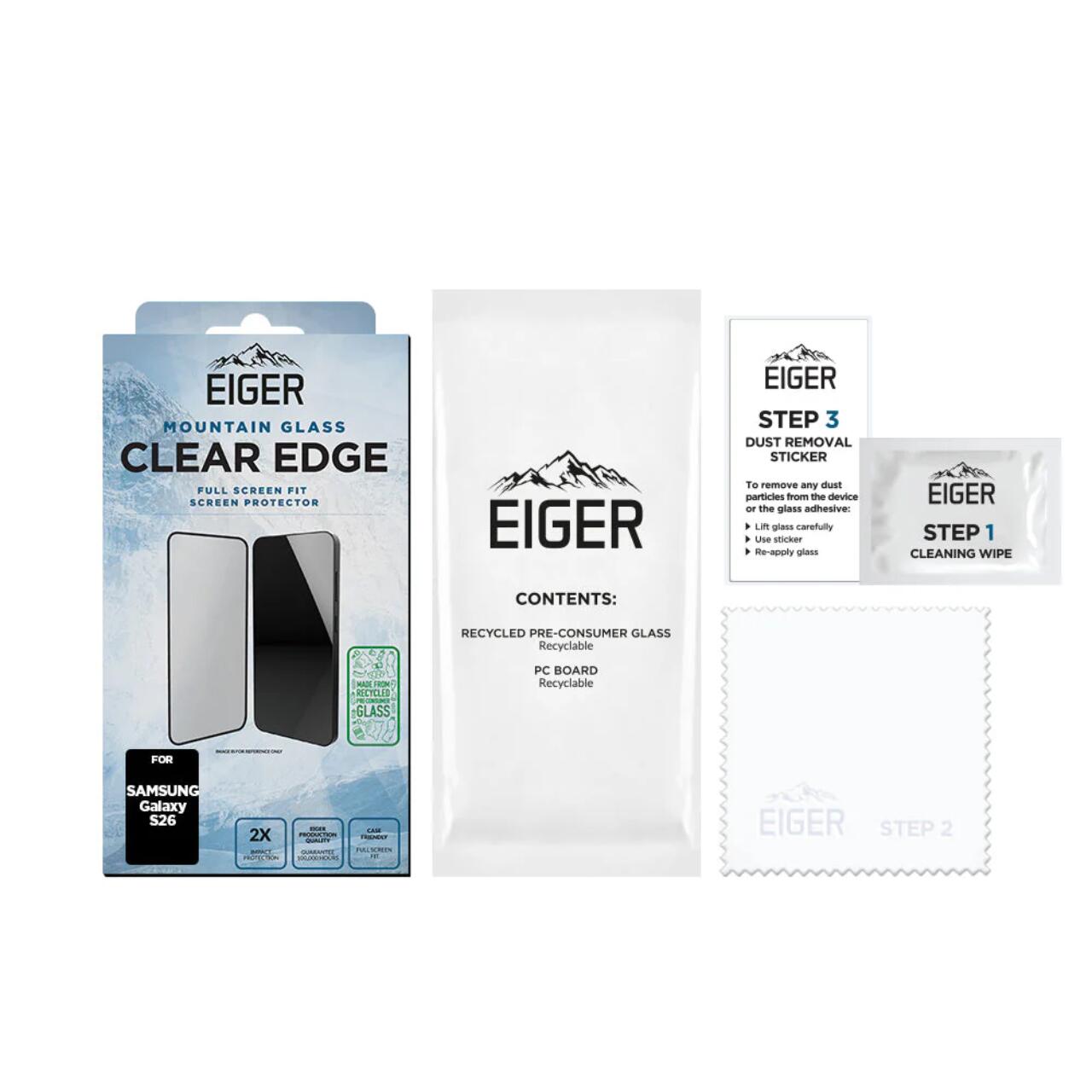 Eiger Folie Sticla 3D Mountain Glass GRS Samsung Galaxy S26 Clear [2]