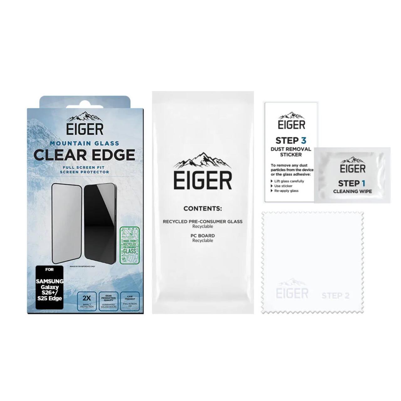 Eiger Folie Sticla 3D Mountain Glass GRS Samsung Galaxy S26 Plus/ S25 Edge Clear [2]