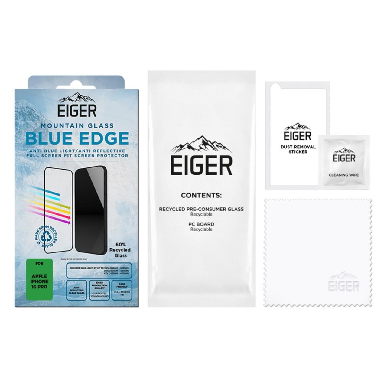 Eiger Folie Sticla Anti-Blue Light Edge GRS Mountain Blue iPhone 17 / iPhone 17 Pro / 16 Pro [3]