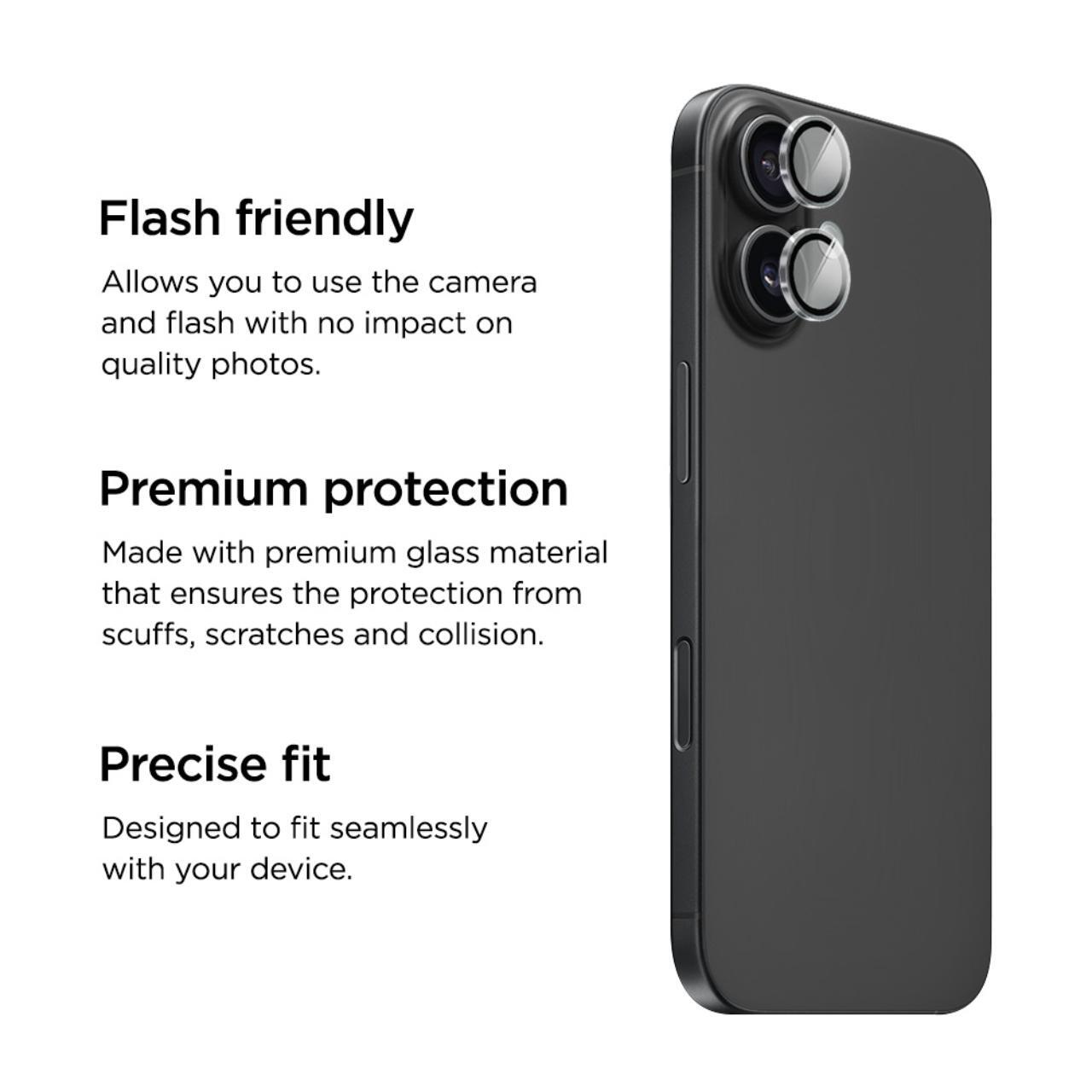 Folii Telefoane - Eiger Folie Sticla Camera 3D Mountain Glass GRS iPhone 17/ iPhone 16/ 16 Plus Clear