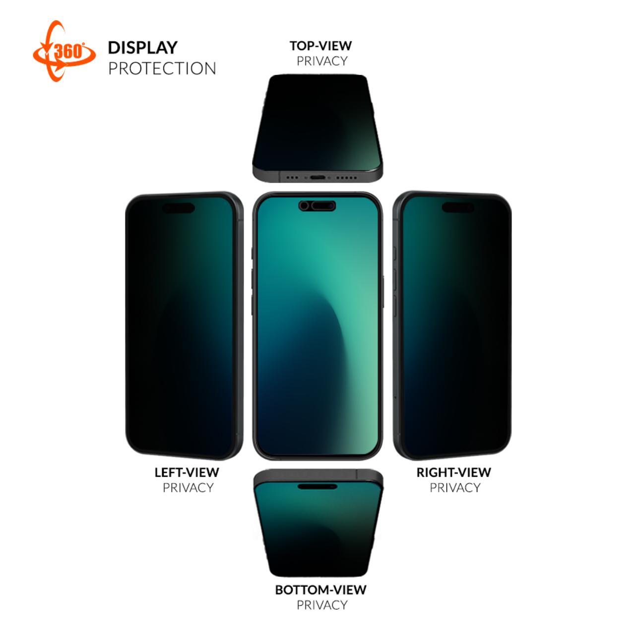 Folii Telefoane - Eiger Folie Sticla Privacy Mountain Edge 360 GRS iPhone 17 / iPhone 17 Pro / 16 Pro Black