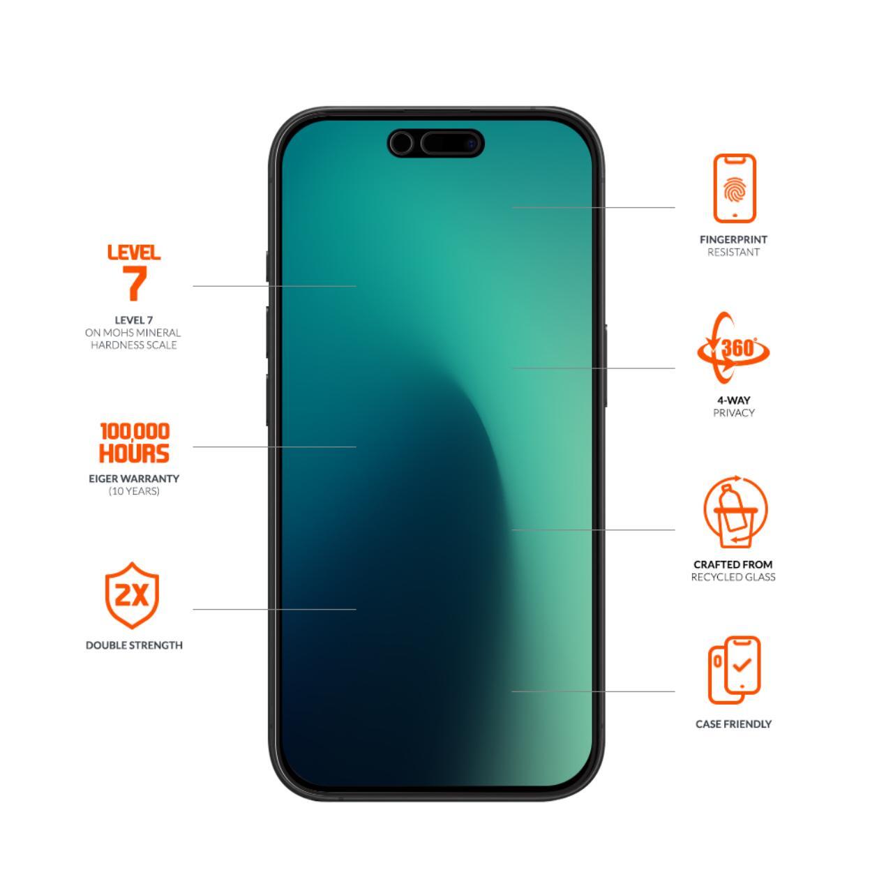 Eiger Folie Sticla Privacy Mountain Edge 360 GRS iPhone Air Black [1]