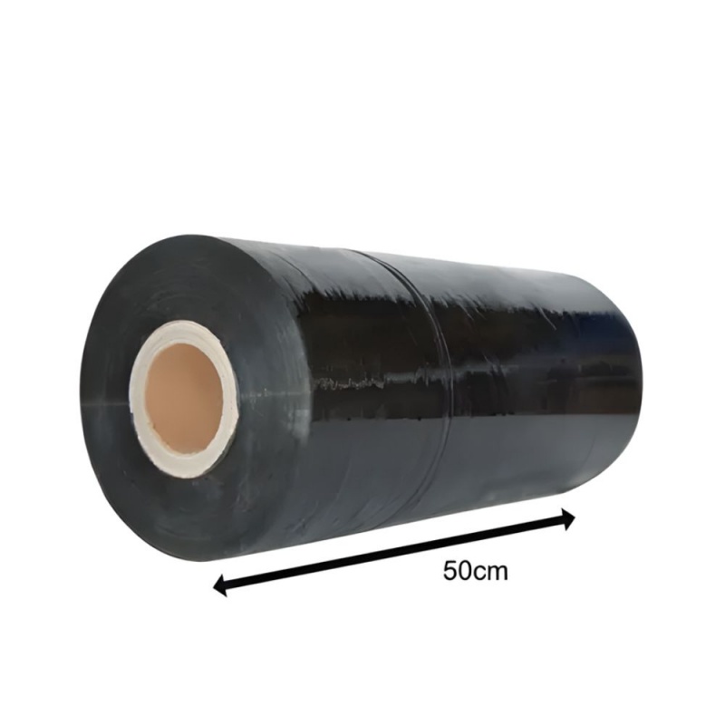 Casă, gradină și bricolaj - Folie stretch automata neagra, 16kg, tub2kg, 14kg folie, 23mic, 500mm