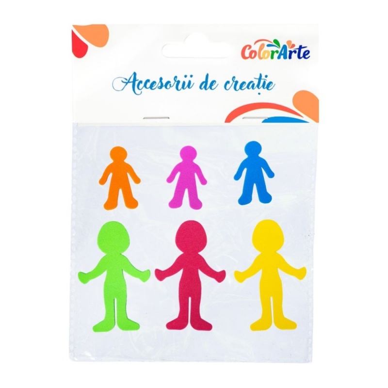Birotică și Papetărie - Forme decorative - hartie gumata autoadeziva - siluete umane, Colorarte, MTCR-EA240, set 6 buc