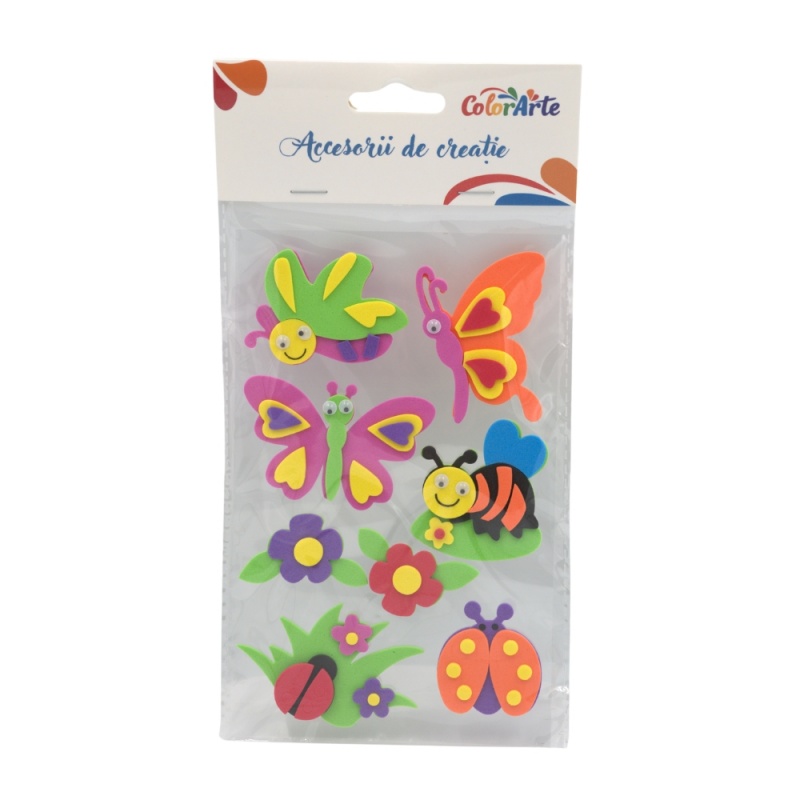 Forme decorative - hartie gumata - fluturi si buburuze, 28-70mm, Colorarte [1]