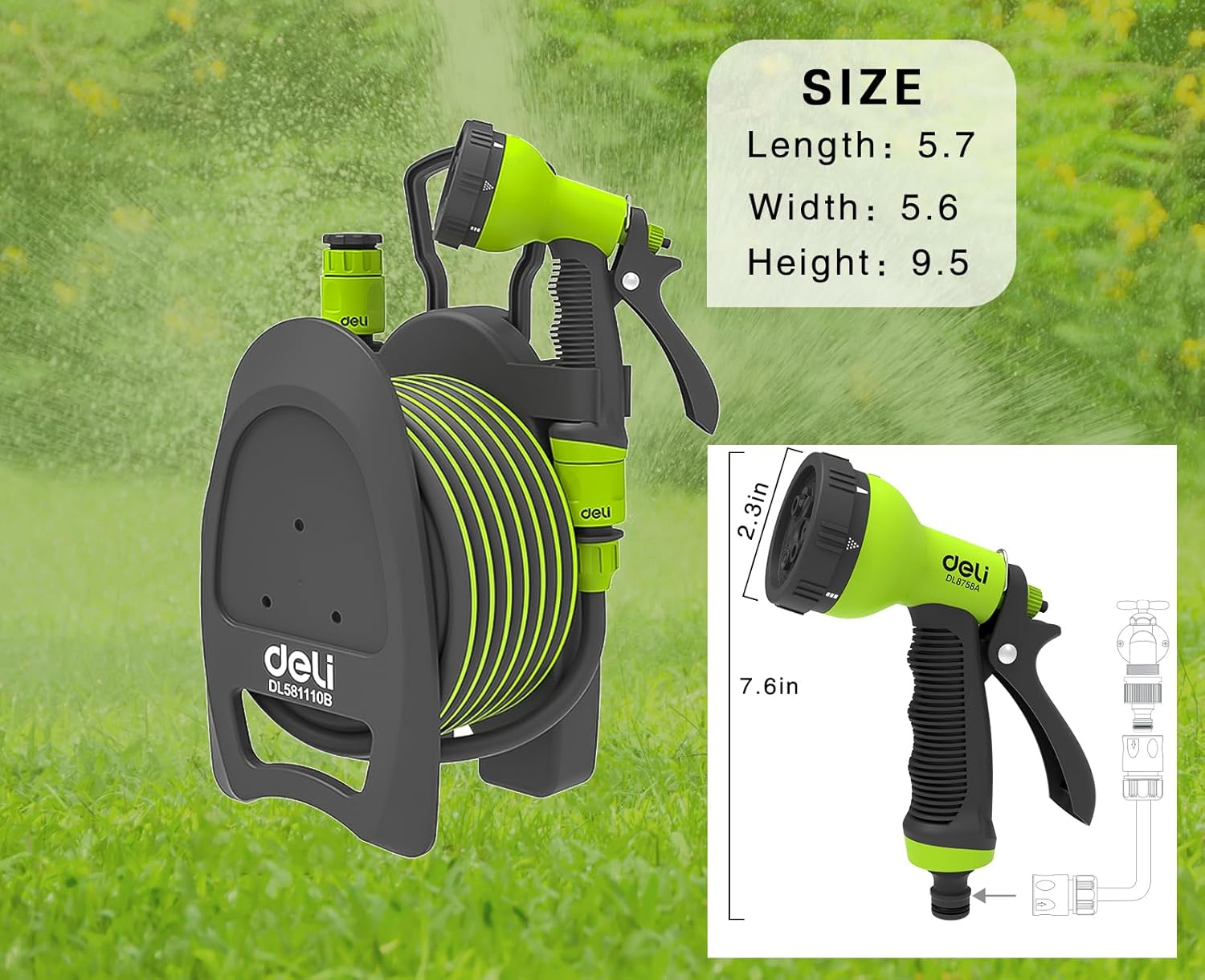 Furtun pentru gradina cu suport si accesorii 10m deli [3]