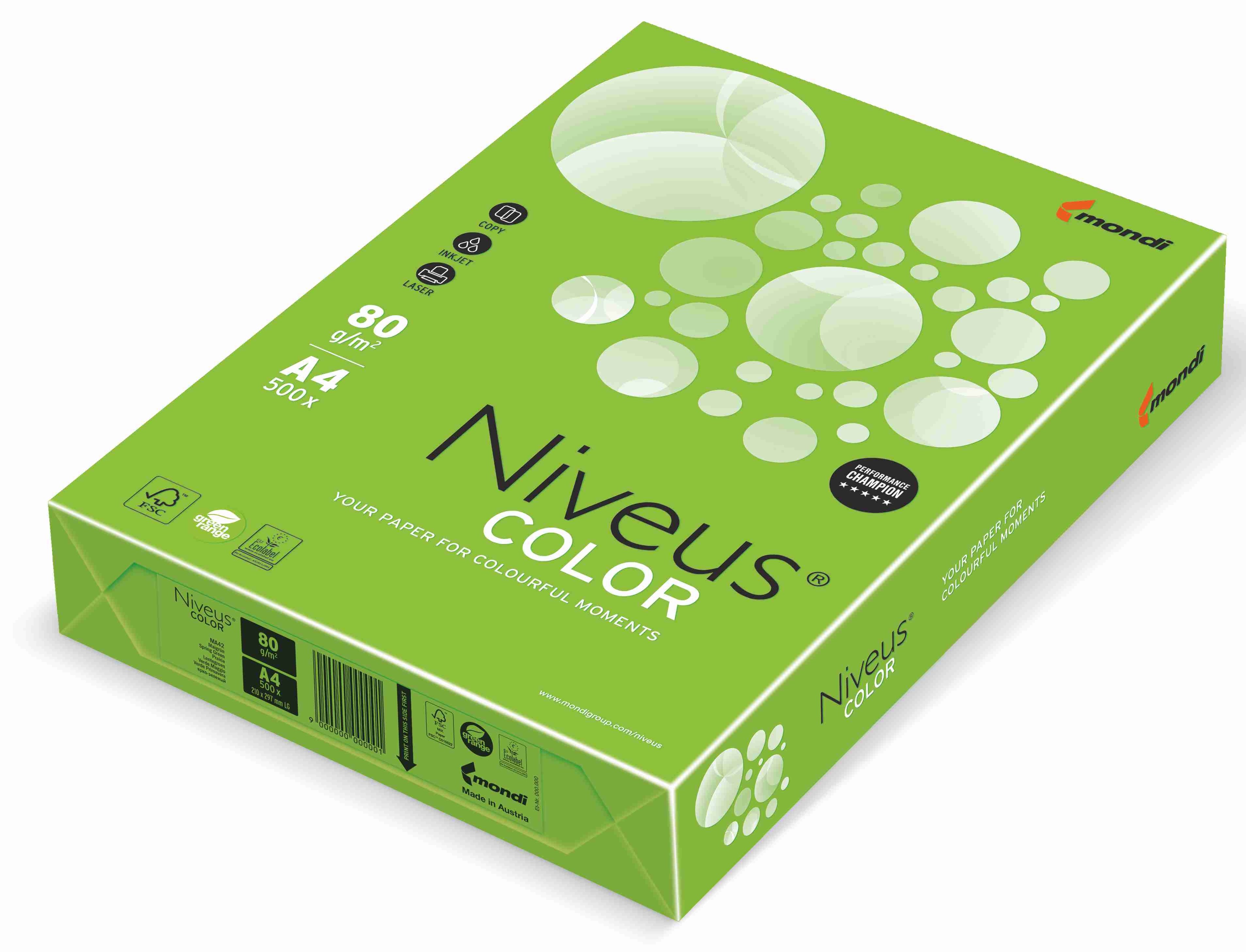 Hârtie pentru copiator - Hartie copiator a4 verde intens 80g 500/top ma42 niveus