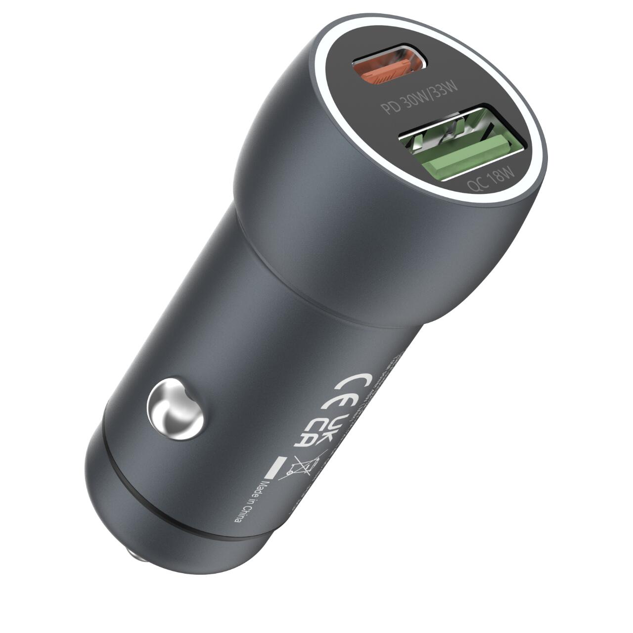 Laptop, Tablete & Telefoane - Devia Incarcator Auto Extreme Speed Fast Charger PD30W + QC3.0, 18W, Gri
