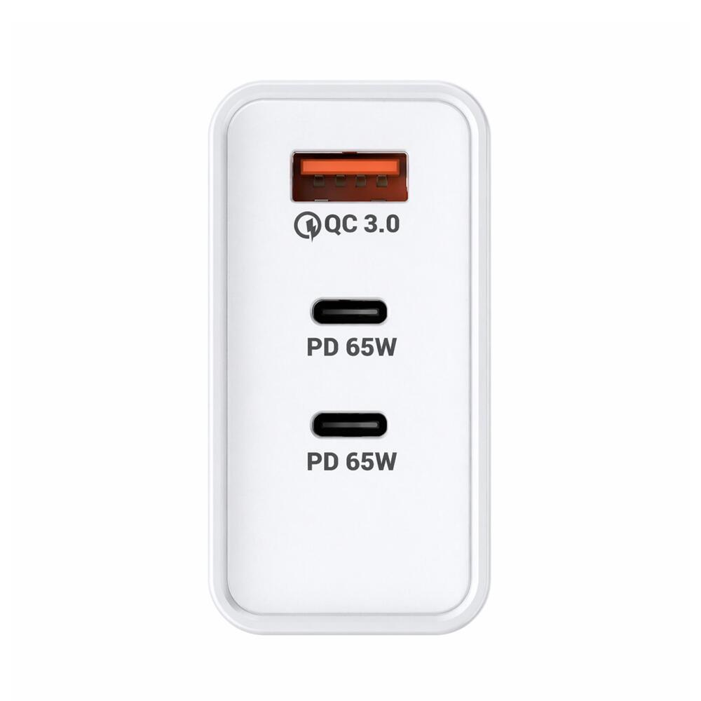 Lemontti Incarcator Retea GaN 2x Type-C si 1x USB-A, 65W, Fast Charge, EU Plug, Alb [4]