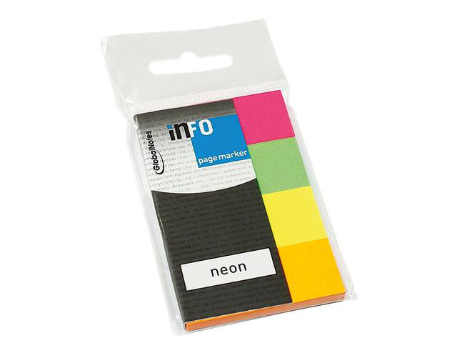 Notesuri adezive - Index adeziv hartie 4*20*50mm 40 file 4 culori neon info notes