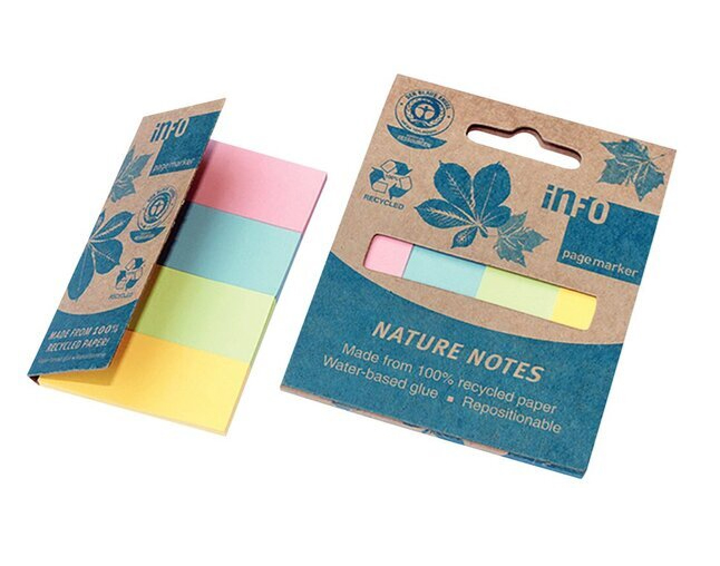 Notesuri adezive - Index adeziv hartie reciclata 4*20*50mm 4*40 file 4 culori info notes