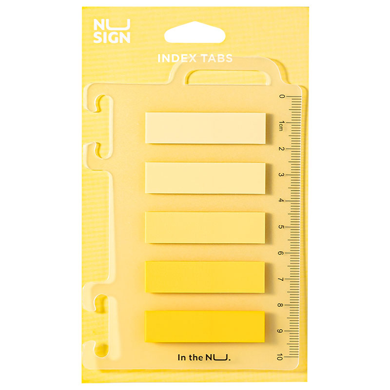 Notesuri adezive - Index adeziv plastic 12*44mm 5 culori galben 20 file rigla nusign deli
