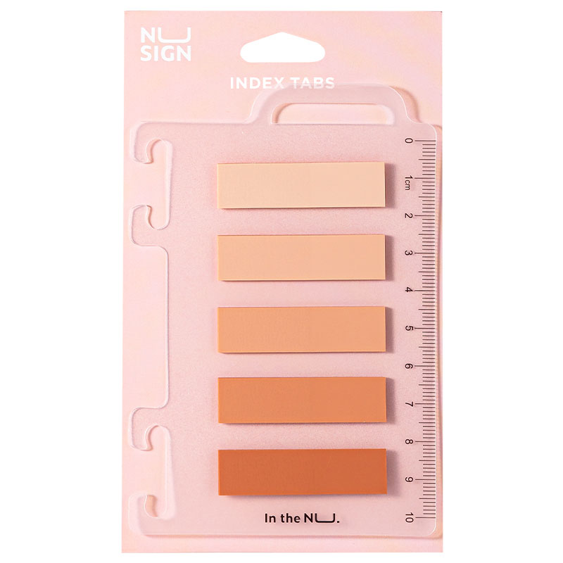 Notesuri adezive - Index adeziv plastic 12*44mm 5 culori roz 20 file rigla nusign deli