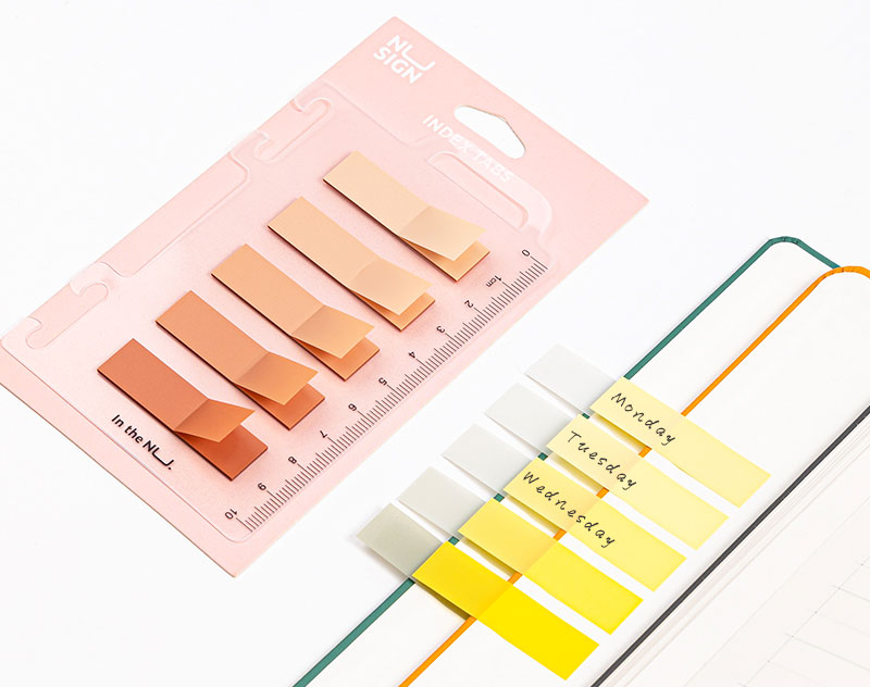 Index adeziv plastic 12*44mm 5 culori violet 20 file rigla nusign deli [4]