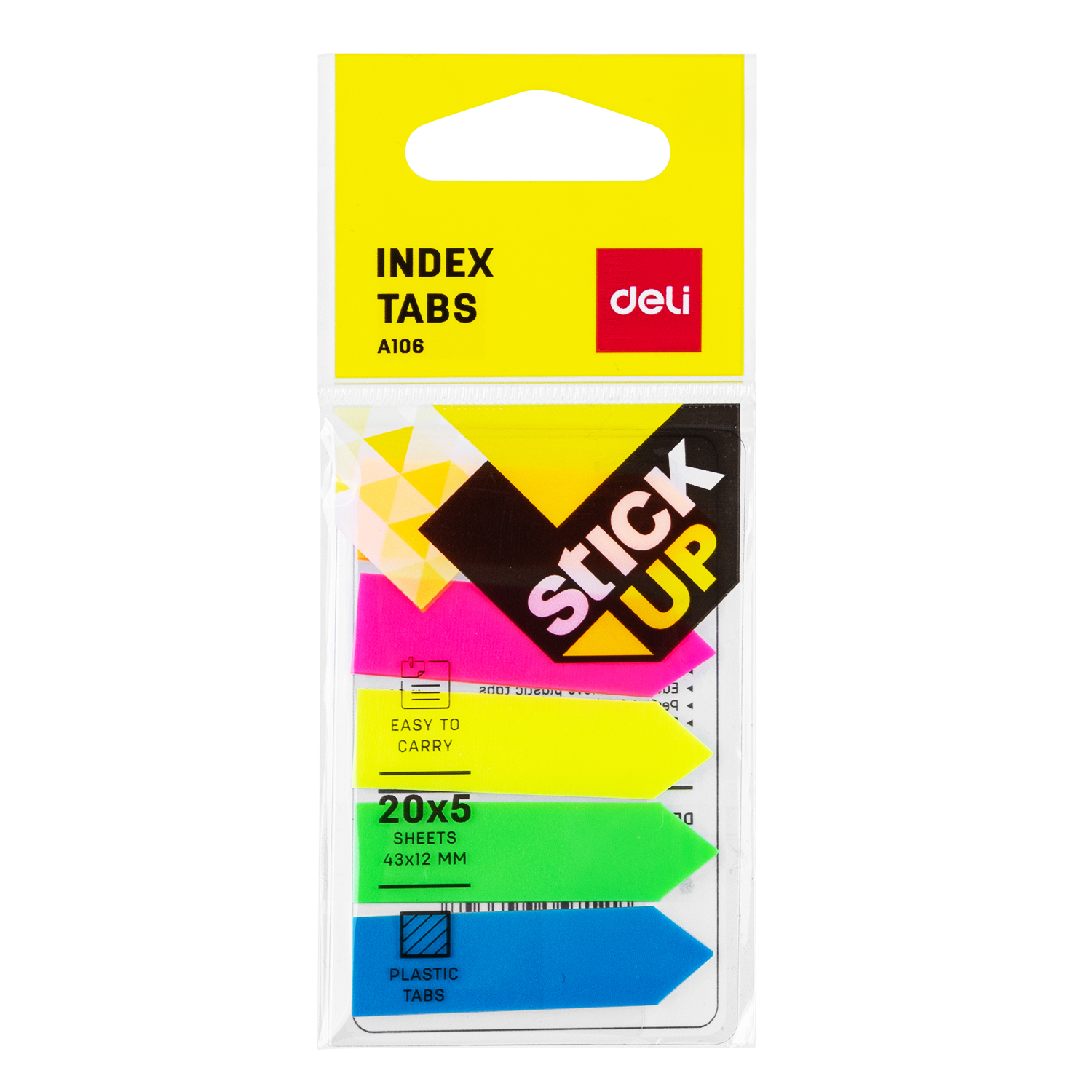 Notesuri adezive - Index adeziv plastic sageata 12*43mm 5 culori 20 file deli