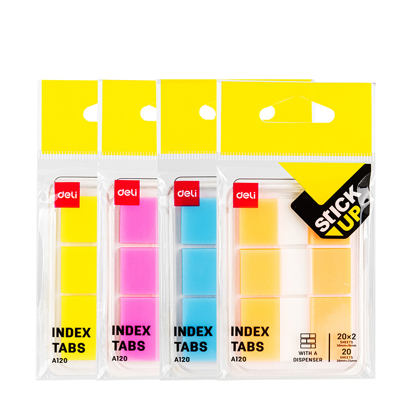 Index adeziv plastic set 2*38*18 + 1*38*25mm div cul 20 file deli [1]
