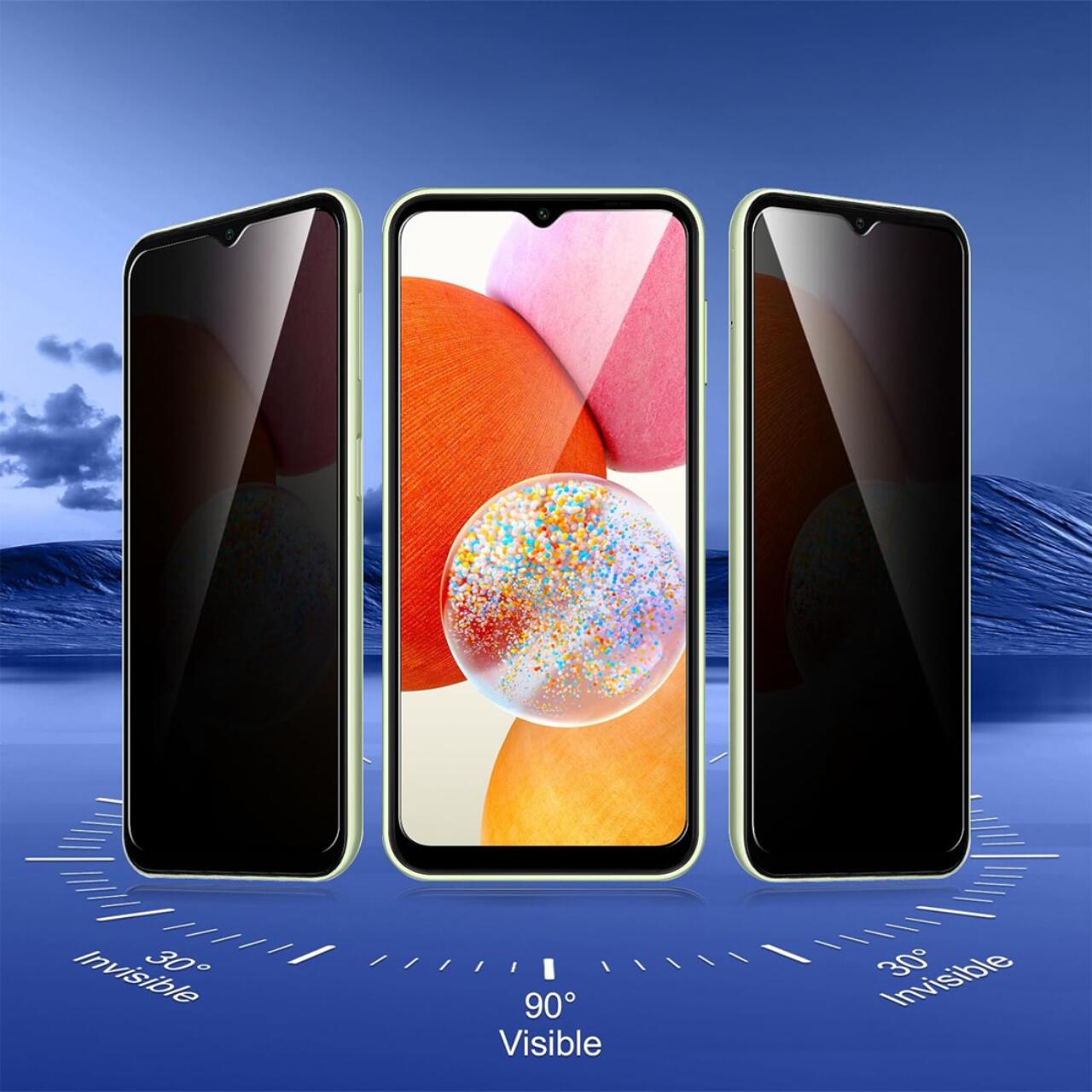 Folii Telefoane - Lemontti Folie Sticla Privacy Full Fit Samsung Galaxy A14 5G Negru