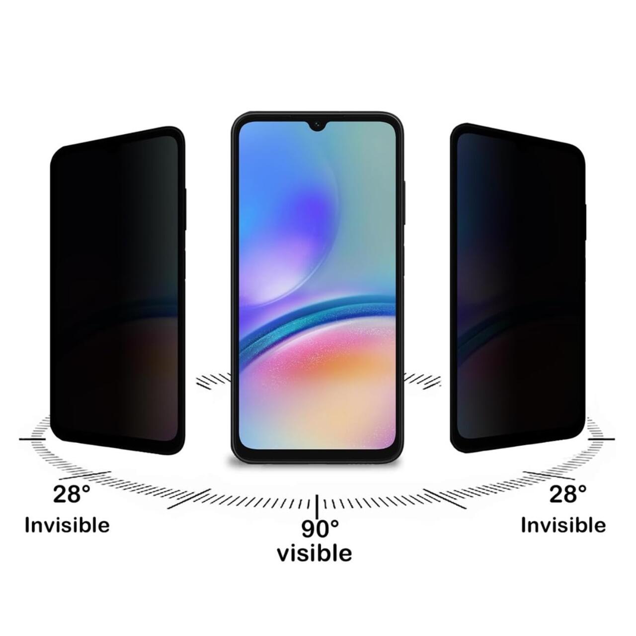 Folii Telefoane - Lemontti Folie Sticla Privacy Full Fit Samsung Galaxy A05s Negru