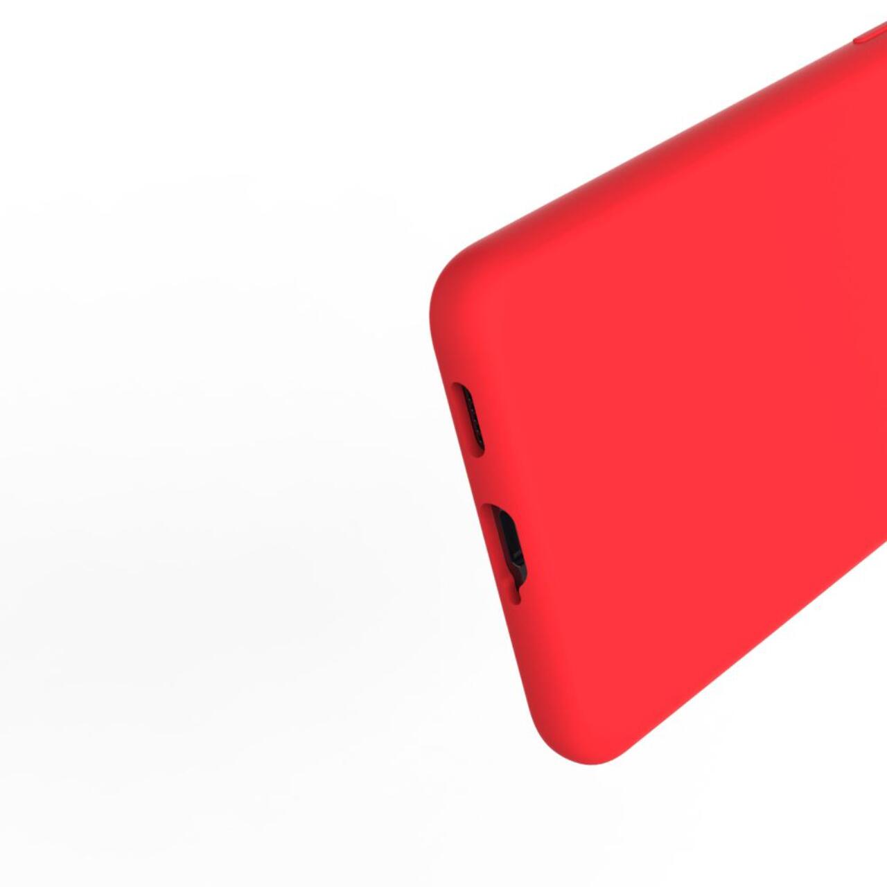 Laptop, Tablete & Telefoane - Lemontti Husa Liquid Silicon Samsung Galaxy S21 Ultra Red (protectie 360°, material fin, captusit cu microfibra)