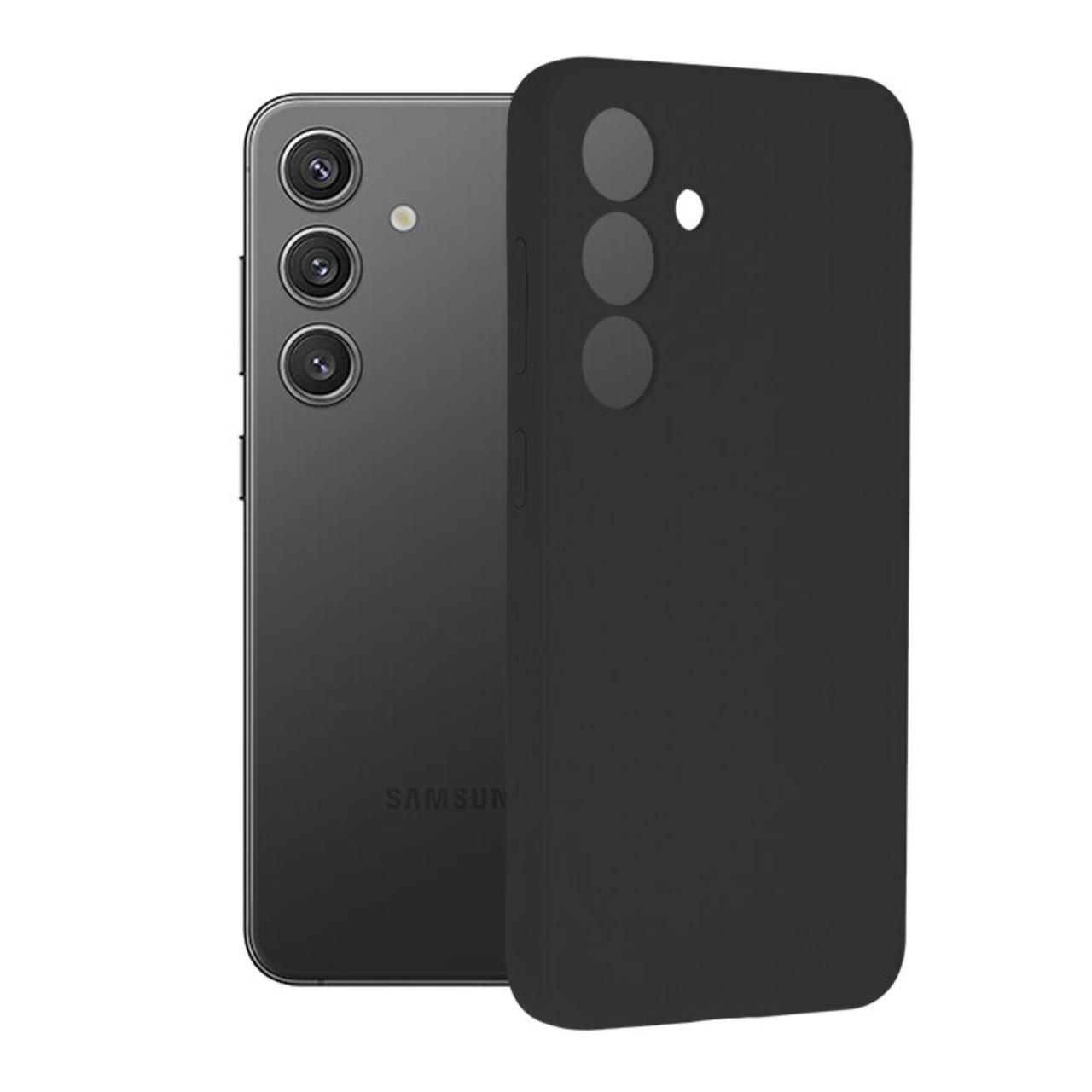 Laptop, Tablete & Telefoane - Lemontti Husa Liquid Silicon Samsung Galaxy S24 Plus Negru