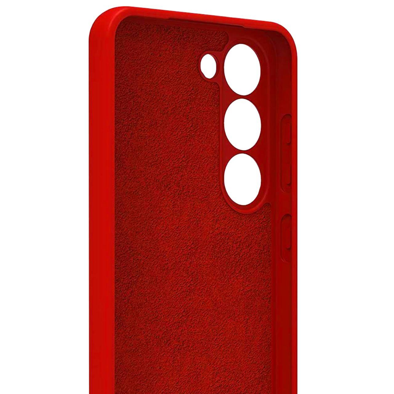 Lemontti Husa Silicon Soft Slim Samsung Galaxy S23 Plus, material mat si fin, captusit cu microfibra, Rosu [1]