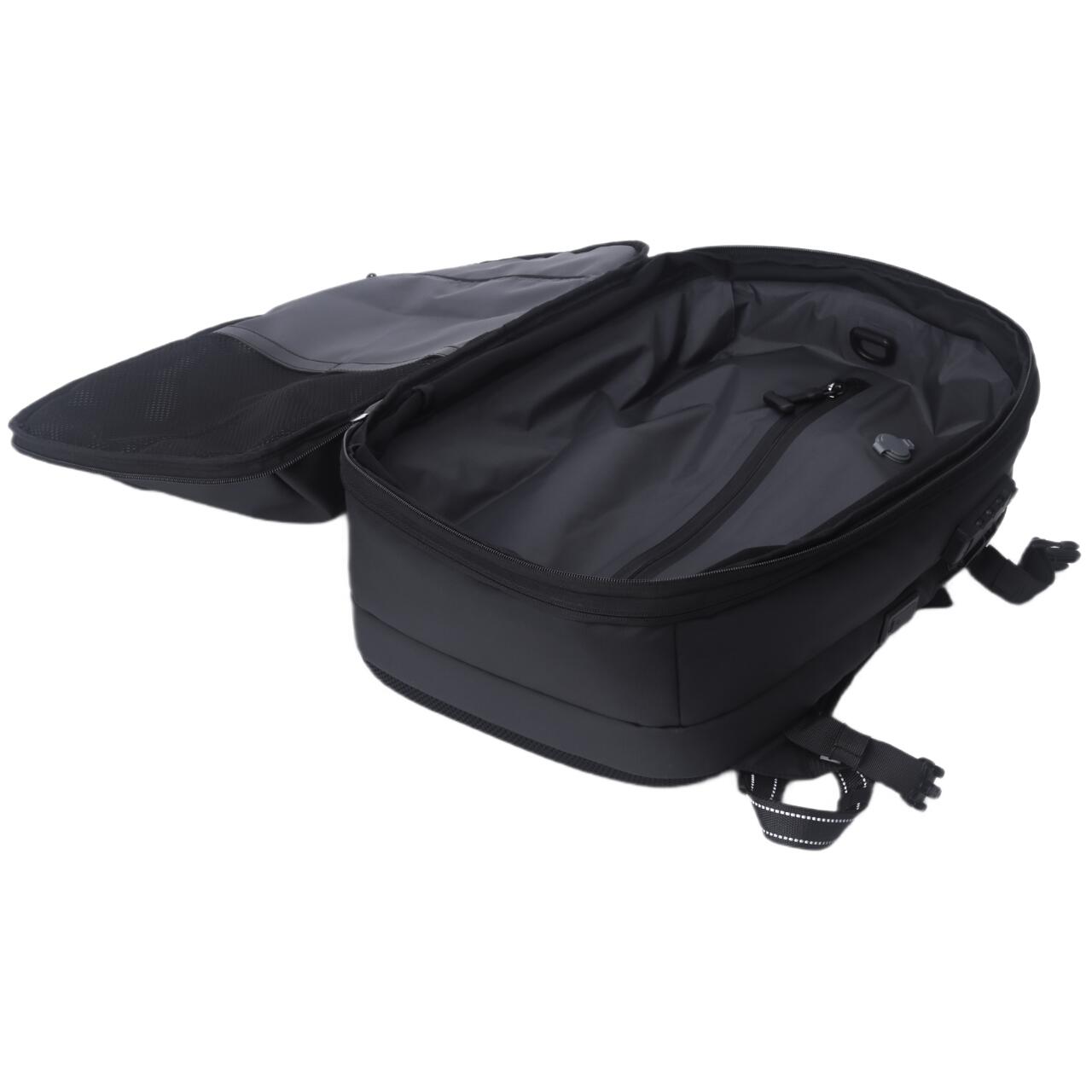Lemontti Rucsac Smart Premium cu Vacuum si pompa vid 5 capete inclusa, 30-60L pentru cabina avion, impermeabil, doua mufe incarcare USB: USB-A si Type-C, extensie suplimentara, sistem antifurt, Negru [9]