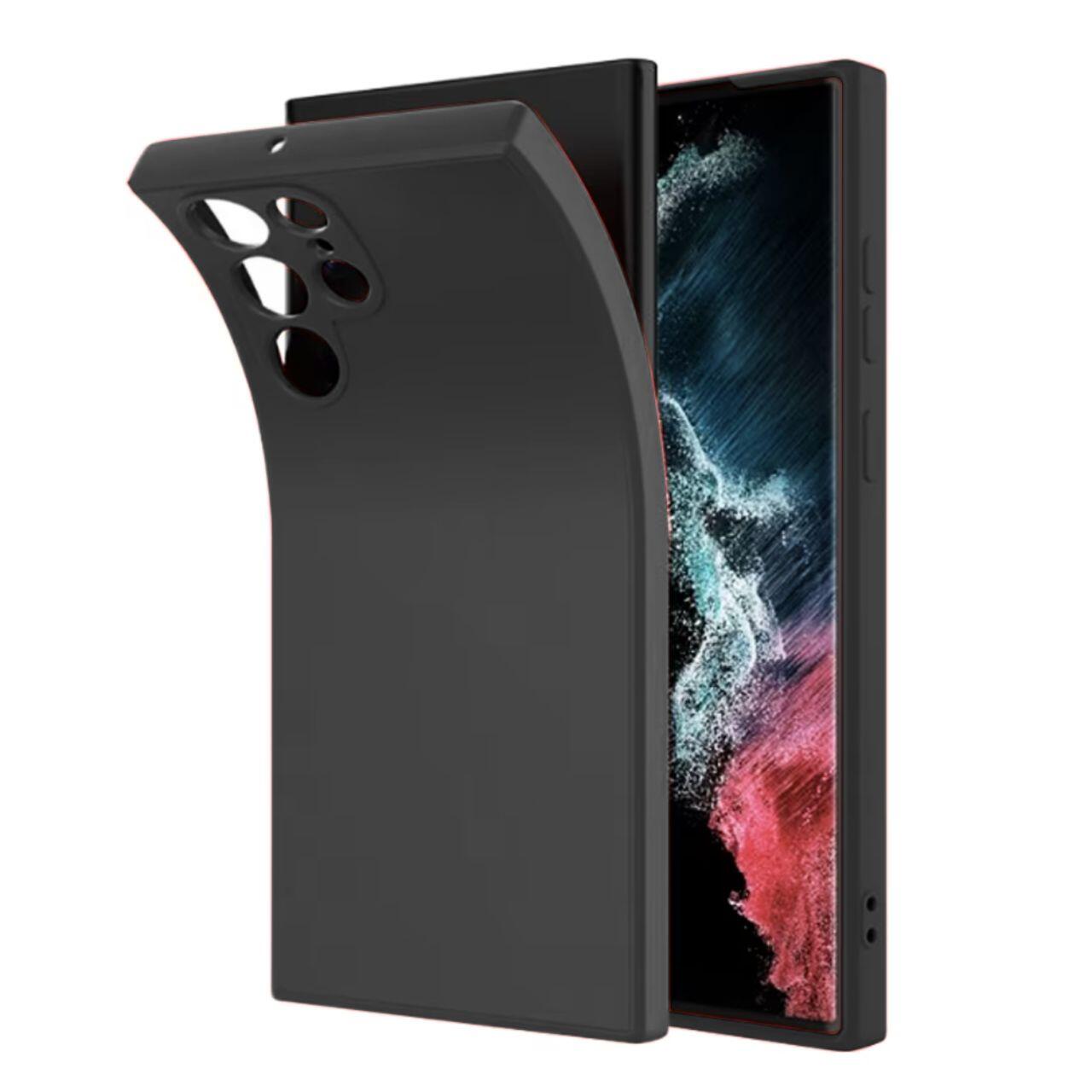 Lemontti Husa Silicon Soft Slim Samsung Galaxy S23 Ultra, material mat si fin, captusit cu microfibra, Negru [2]