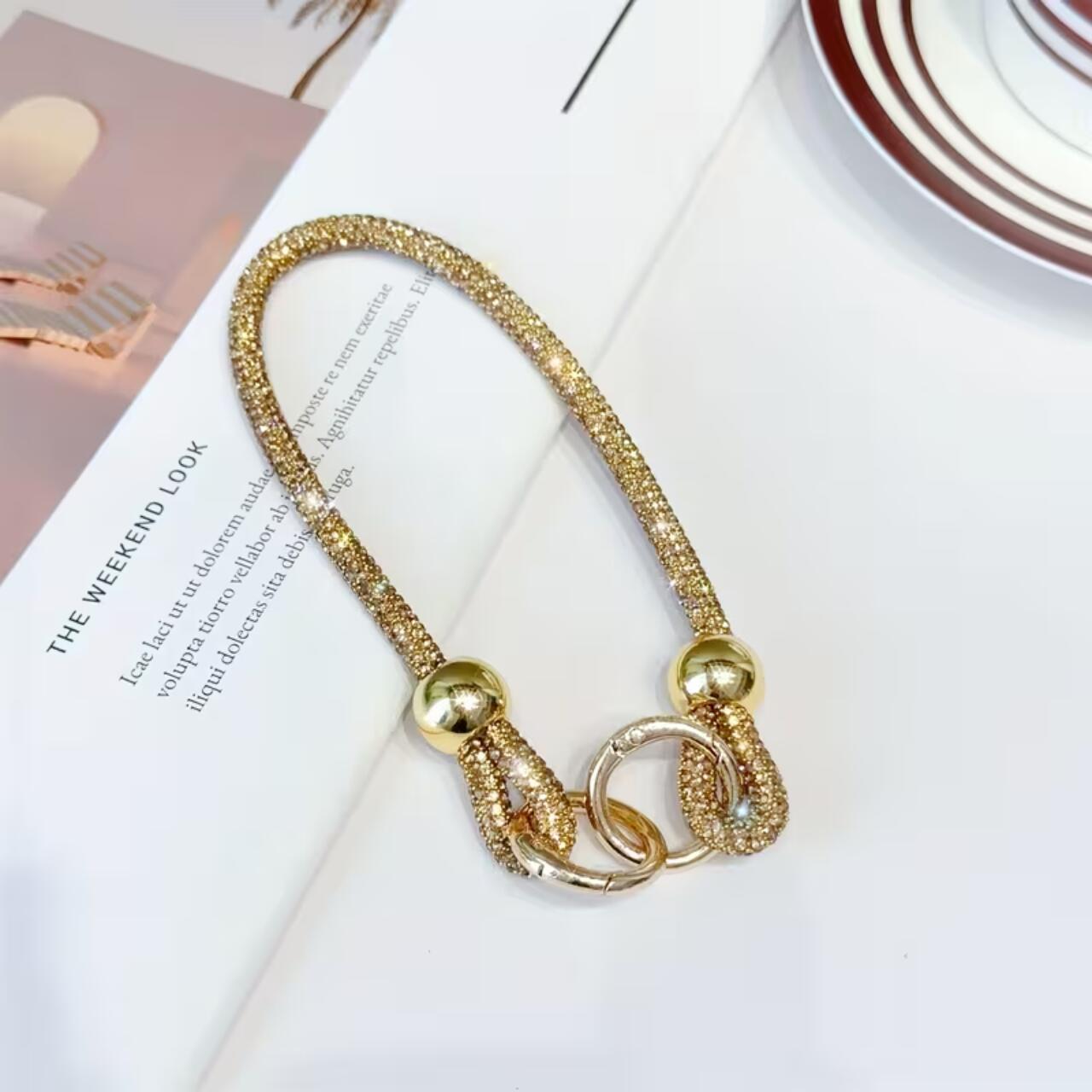 Lemontti Snur de mana pentru telefon Crystal Glow, 30cm, Auriu [2]