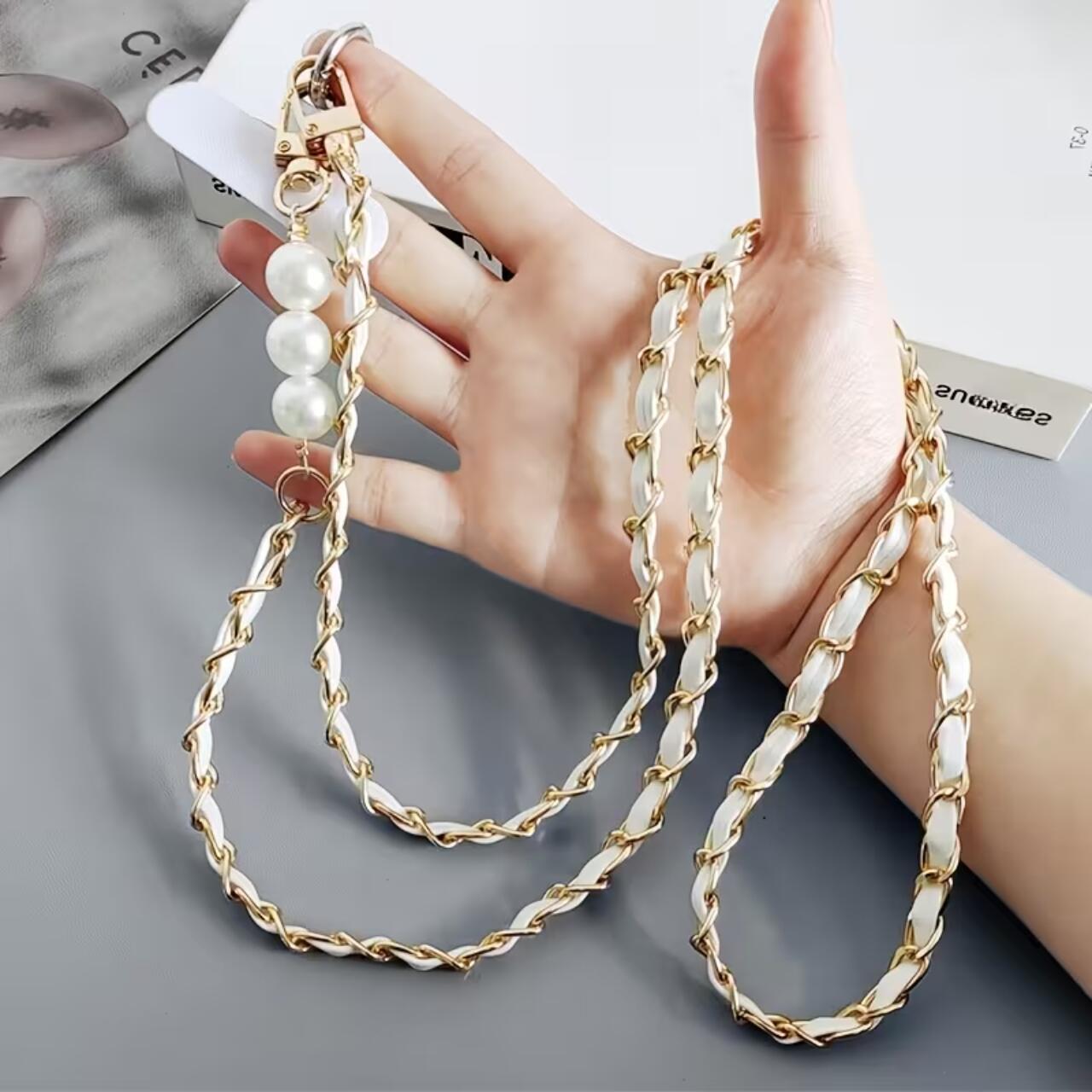 Lemontti Snur telefon cu perle, 120cm, Alb [1]