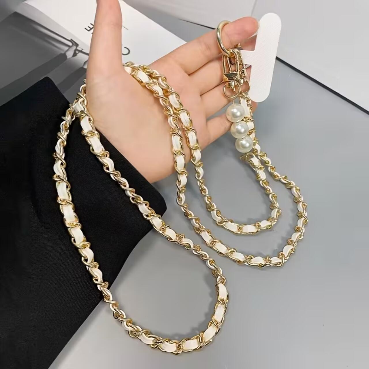 Lemontti Snur telefon cu perle, 120cm, Alb [6]