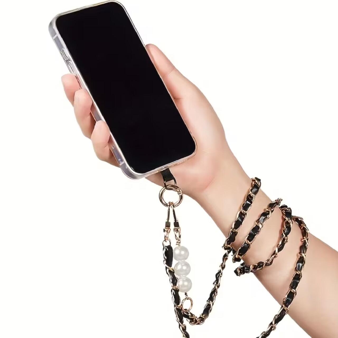 Lemontti Snur telefon cu perle, 120cm, Negru [1]
