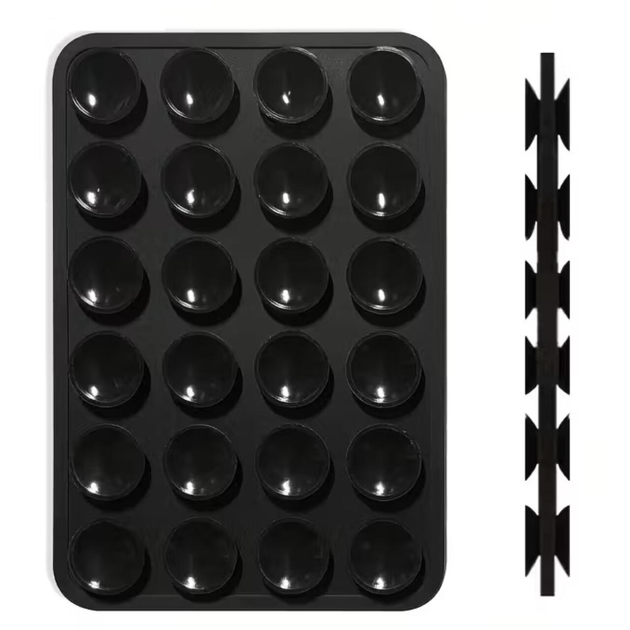 Lemontti Suport Silicon Duo cu ventuze pentru telefon Negru [1]
