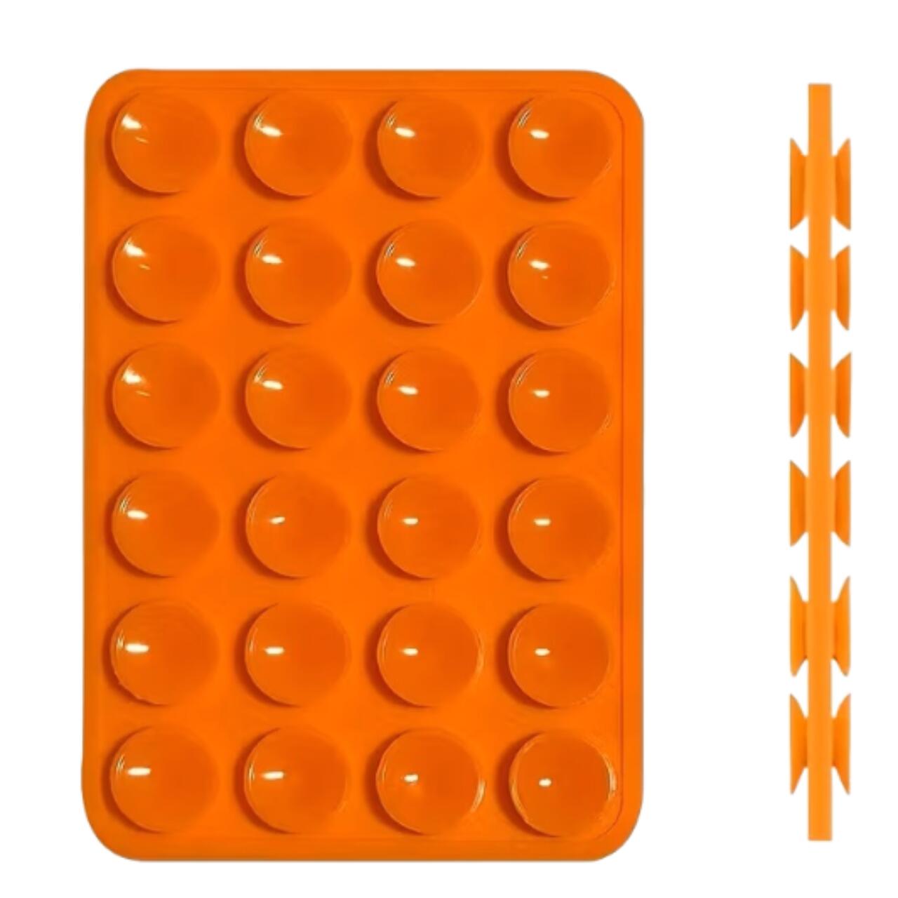 Laptop, Tablete & Telefoane - Lemontti Suport Silicon Duo cu ventuze pentru telefon Portocaliu